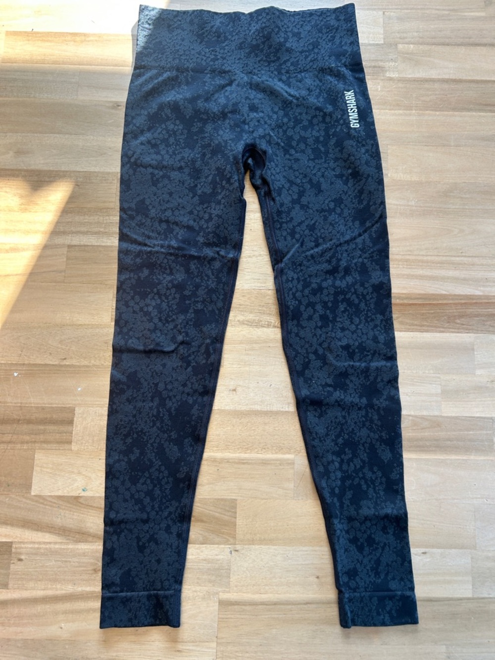 Gymshark Black Floral Jacquard Full-Length Leggings Small